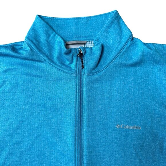 Columbia Womens Park View Grid Full Zip Fleece Full Zip Bright Blue Plus Size 3X - Picture 4 of 9